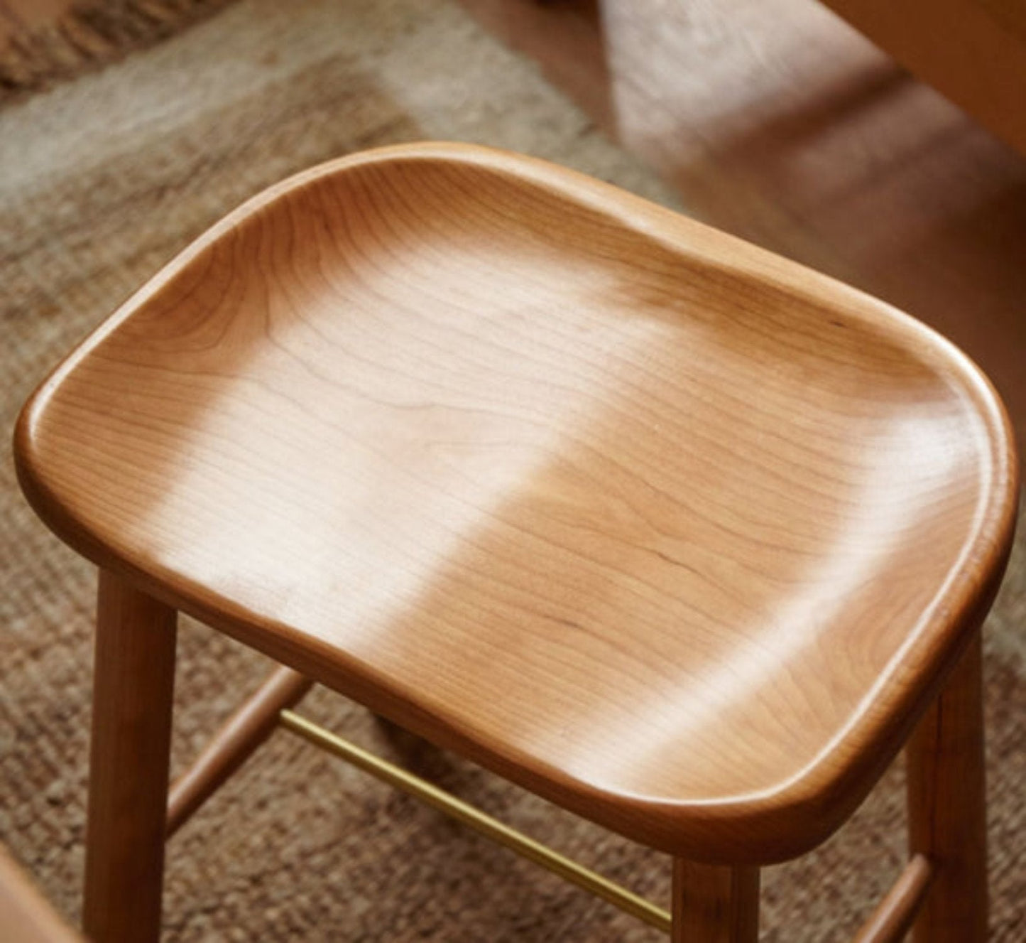 Solid wood makeup stool