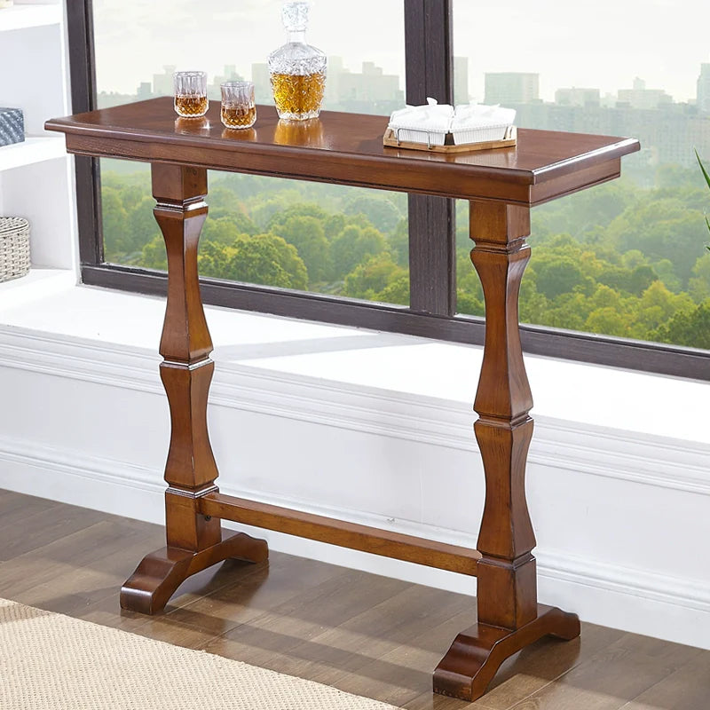 Solid Wood Counter Table, High-Legged Long Bar Table,Living Room Console Table