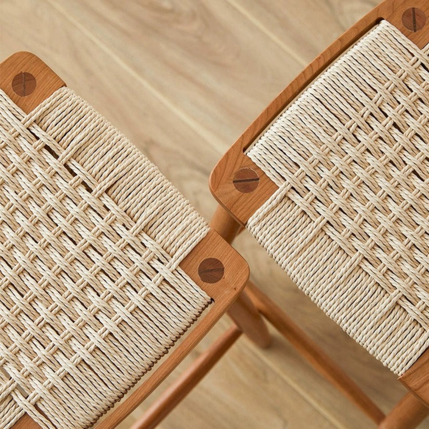 Rattan Woven High Stool,Set of 2