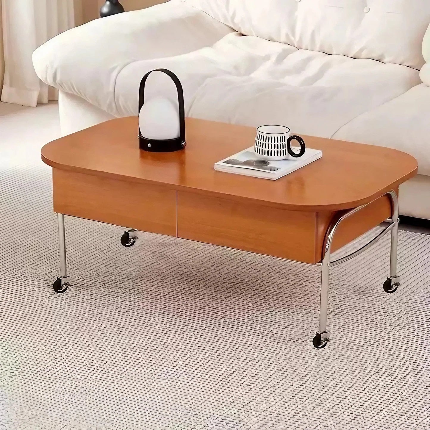 Liftable Coffee Table And Dining Table Movable Side Table