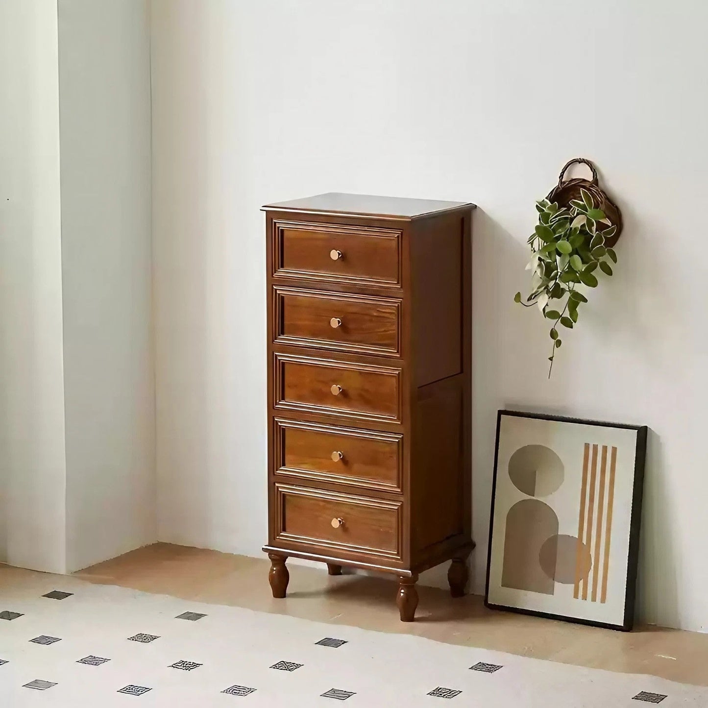 Oak Solid Wood Drawer Chest Without Door