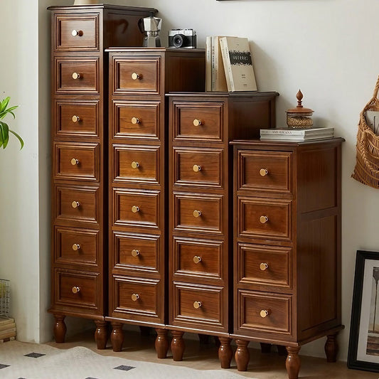 Oak Solid Wood Narrow Drawer Chest Without Door