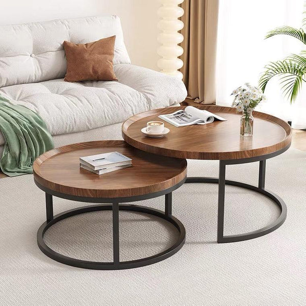 Round modular stackable coffee table set