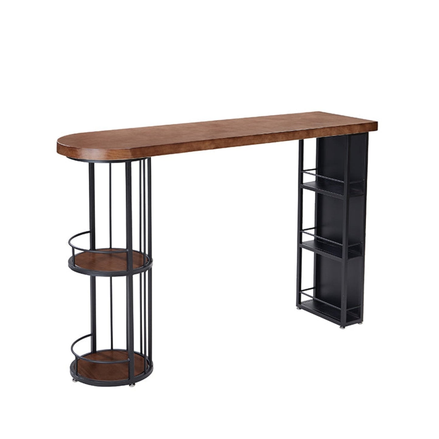 Solid wood bar table with storage shelf