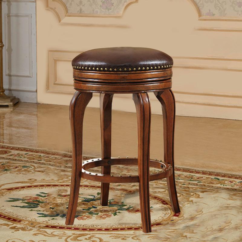 Vintage Style Solid Wood Swivel Barstools