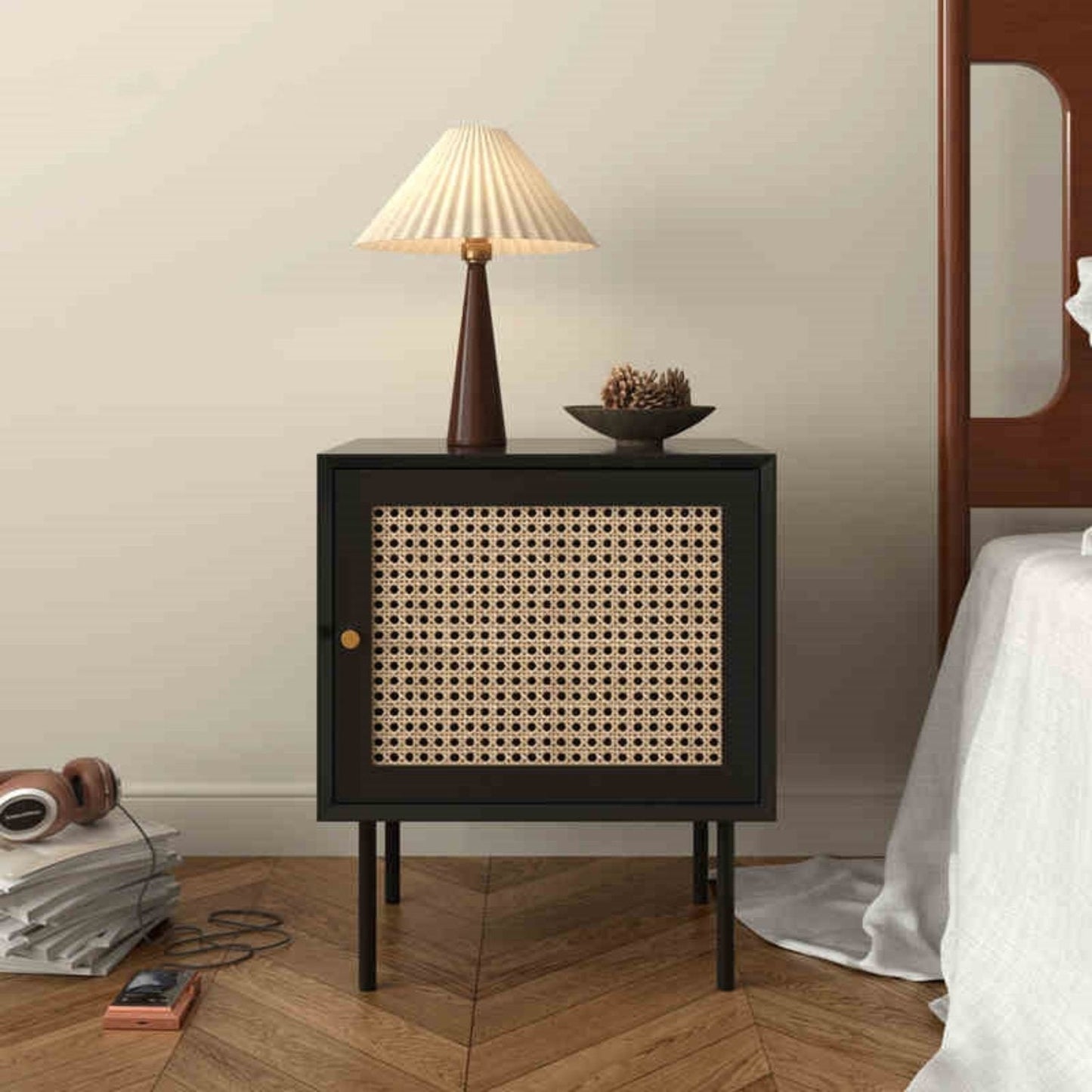 Modern Wood Nightstand - Versatile Storage