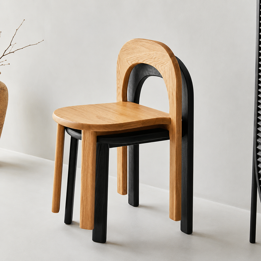 2 Pack Solid Wood Stackable Dining Chairs – Fully Assembled Modern Simplicity Wooden Accent Chairs