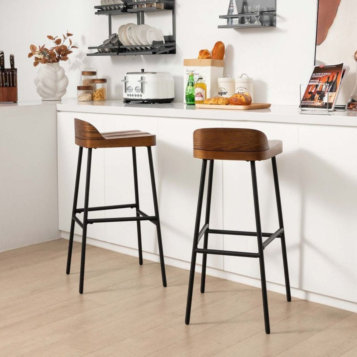 Industrial Bar Stools with Low Back