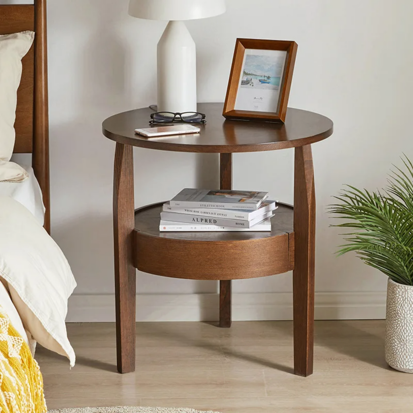 Solid Wood Side Table Tea Table Creative Corner Table With Drawer