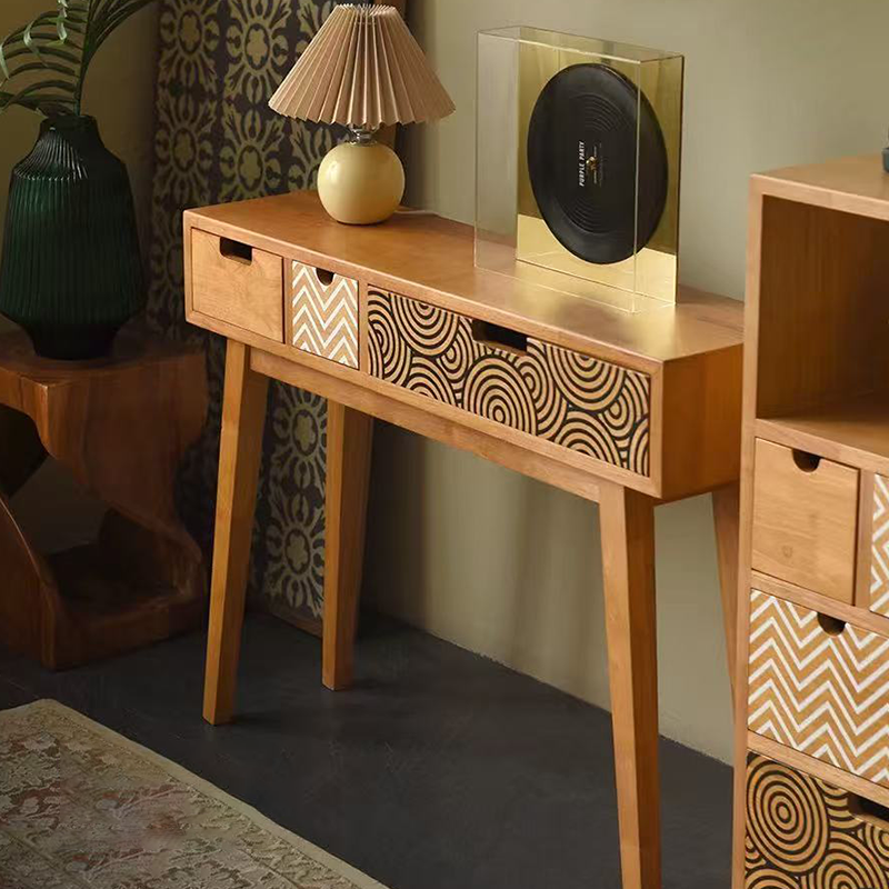 Solid Rubberwood Console Table – Modern Minimalist Design, Functional ...