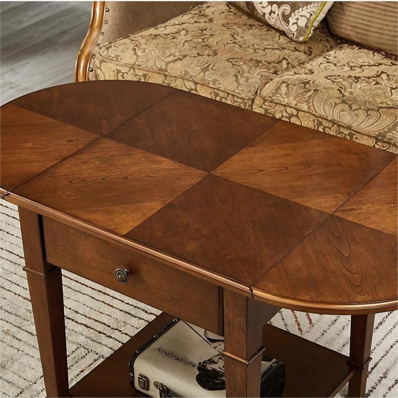 Solid Wood Foldable Sofa Side Table Living Room Telephone Table