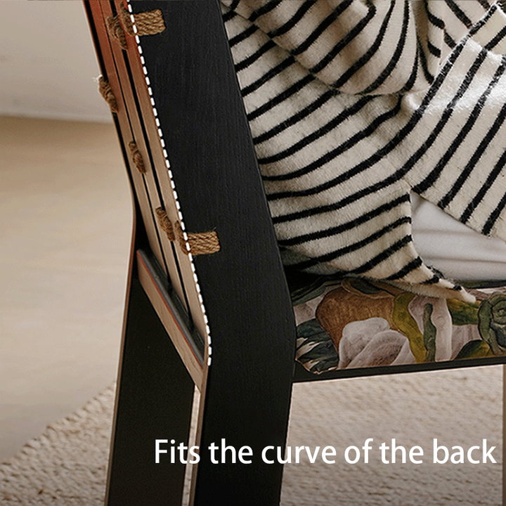 Chair And Knot Rope Solid Wood + Rope Knot Dining Chair, Black Dining Chair, Modern Dining ...