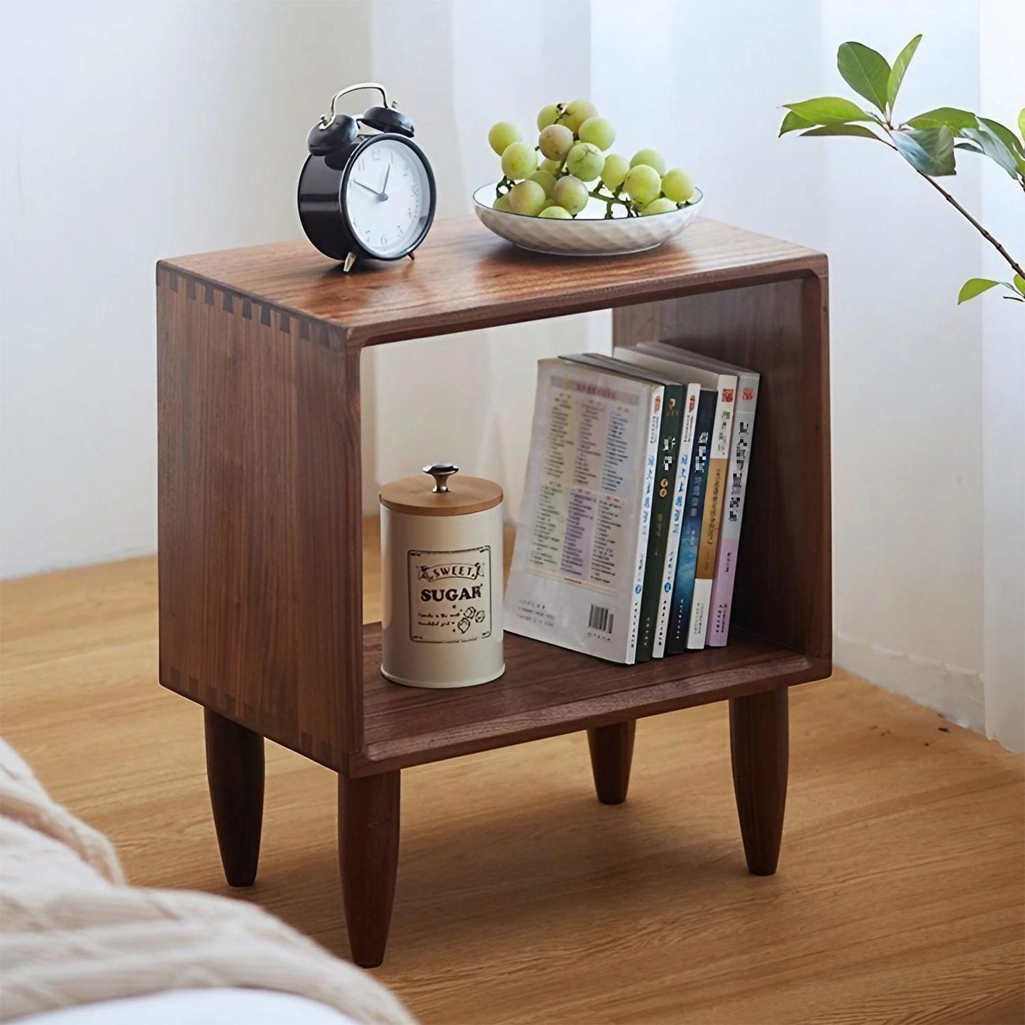 Solid Wood Modular Single Box Bookcase with Four Legs Open Storage Shelving Bedroom Nightstand