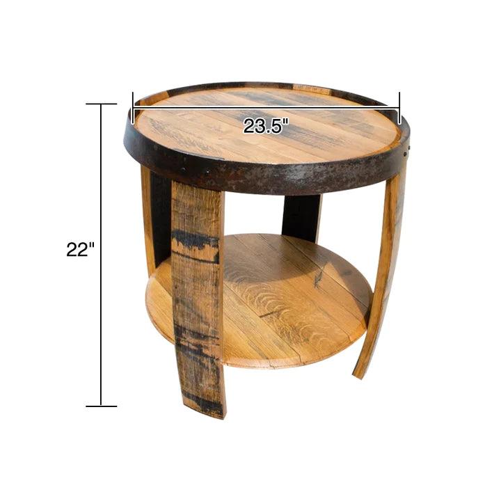 Bourbon Barrel End Table - Woodartdeal