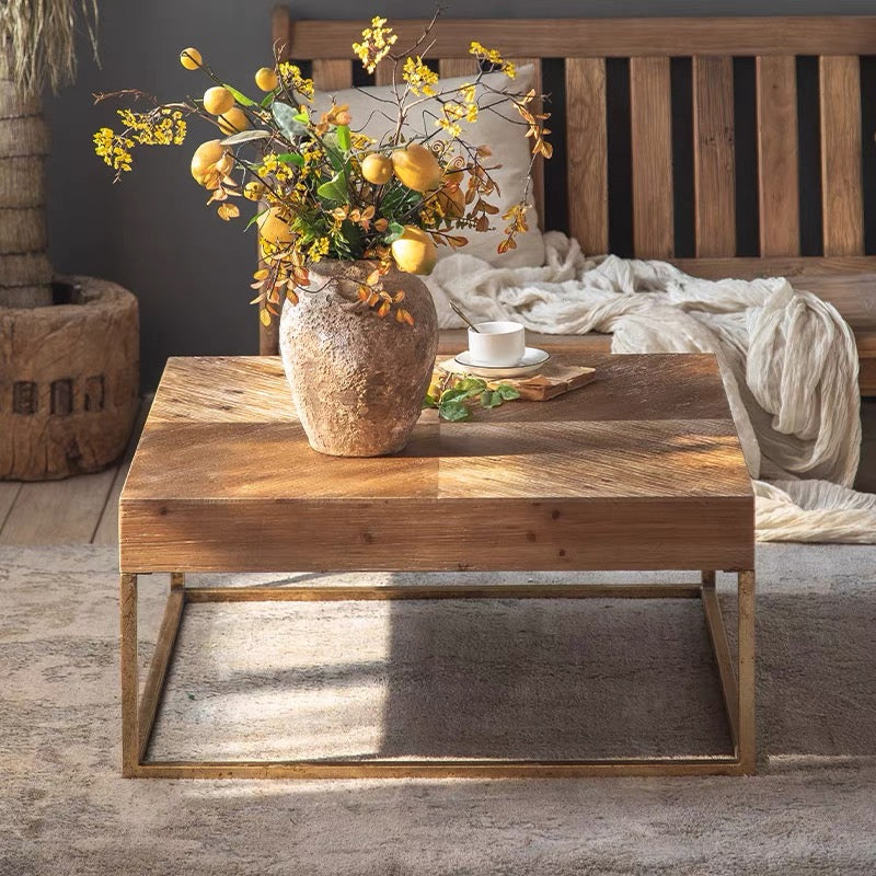 Wabi-sabi style square simple coffee table