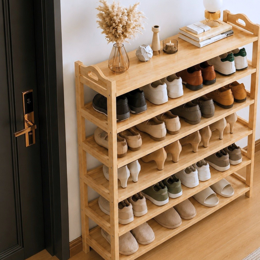 Bamboo Shoe Rack, Multi-Tier Shoe Storage Rack, Open-Style Freestandin ...