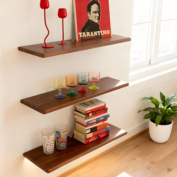 Solid Wood Wall Shelves, Tv Stand Shelving, Home Display Racks, Kitchen Storage Shelves, Study Bookcases, Multi-Functional Storage Racks