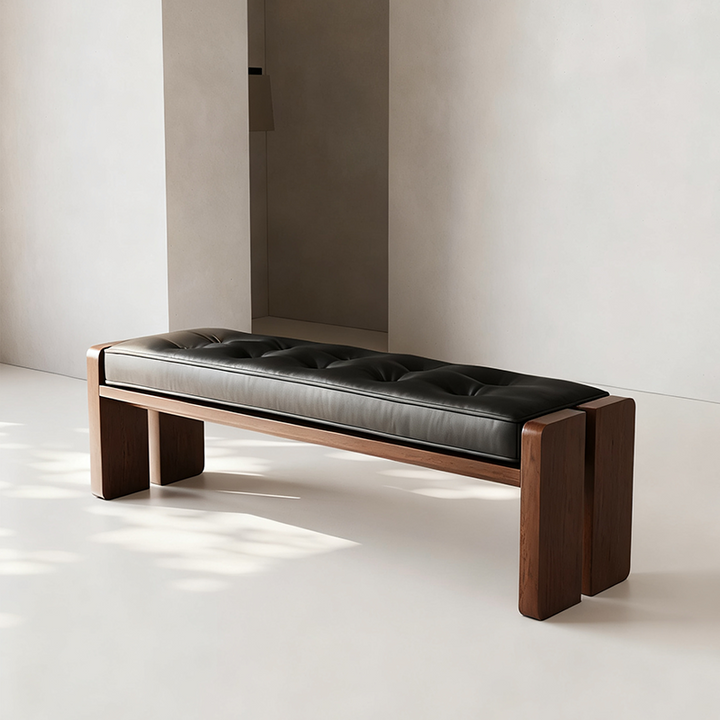 Modern Solid Wood Bench with Upholstered Seat – Pine Wood Dining Bench ...