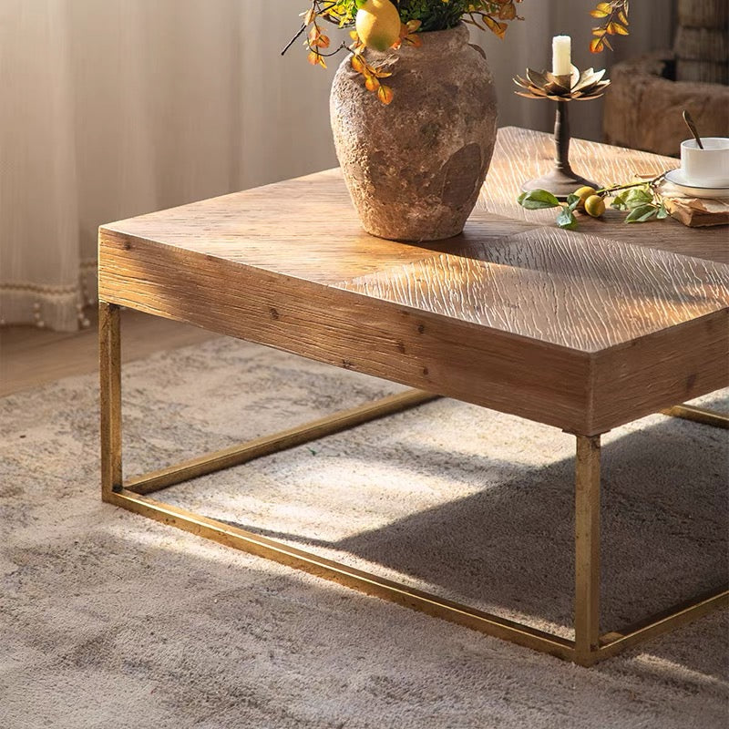 Wabi-sabi style square simple coffee table