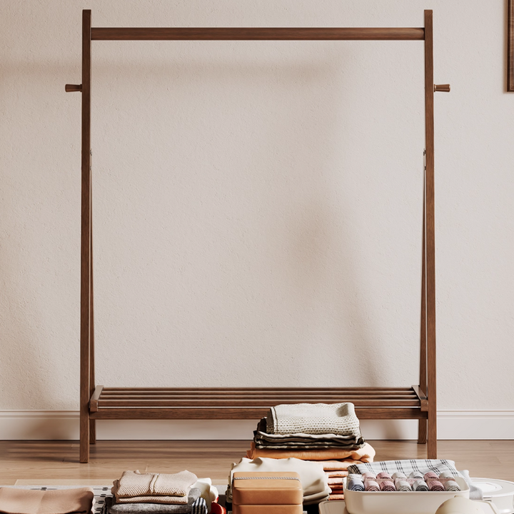 Bedroom Rbe Rack Heavy-Duty Clothes Rack, Solid Wood Coat Rack, Bedroom Storage Rack, M ...
