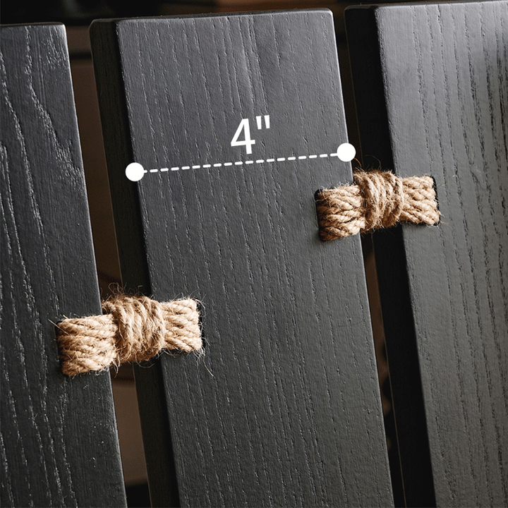 Chair And Knot Rope Solid Wood + Rope Knot Dining Chair, Black Dining Chair, Modern Dining ...