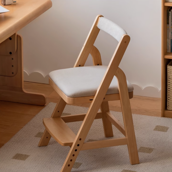 Children's Study Chair, Solid Wood Adjustable Chair, Ergonomic Desk Chair, Study Chair With Footrest