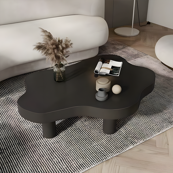 Handcrafted Cloud-Shaped Solid Wood Coffee Table – Modern Sculptural Design in 5 Sizes & 4 Finishes
