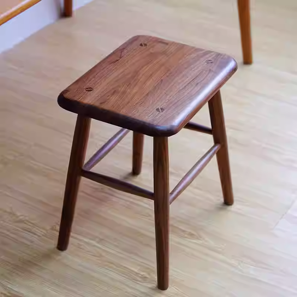 Solid Wood Square Stool, Shoe Bench, Dining Room Stool, Makeup Stool, Mortise-And-Tenon Craft Stool