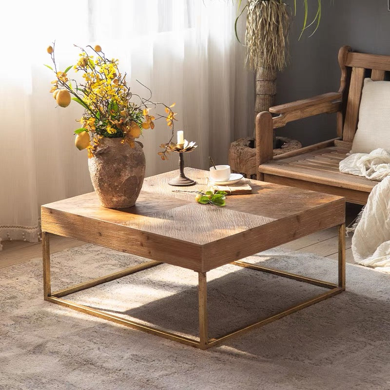 Wabi-sabi style square simple coffee table