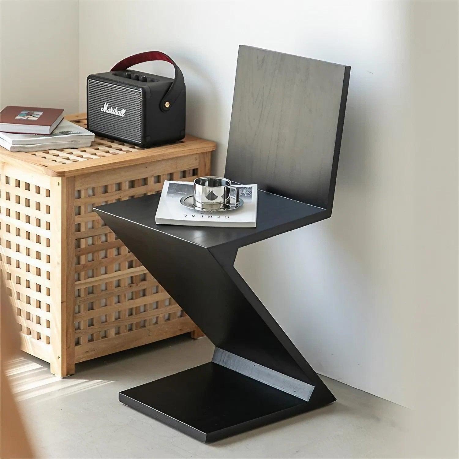 Light Luxury Z-Shaped Chair, Solid Wood Designer Chair Special