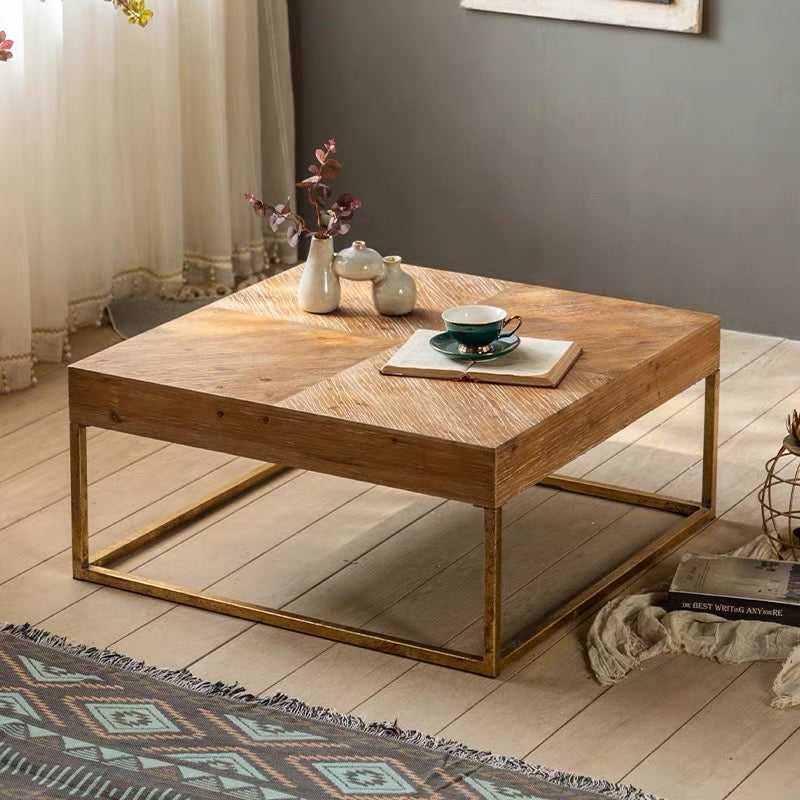 Wabi-sabi style square simple coffee table