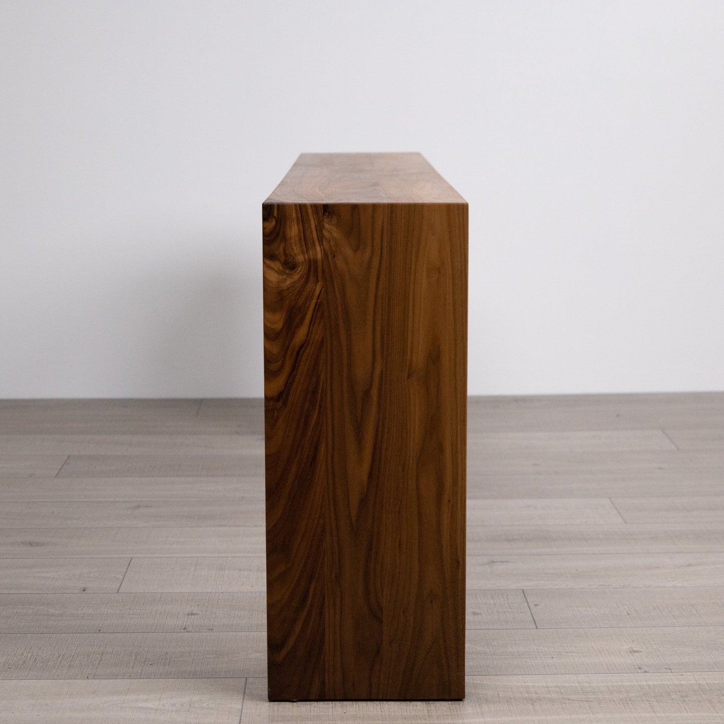 Modern Waterfall Console Table, Modern Wood Entry Table, TV Console, Black Walnut