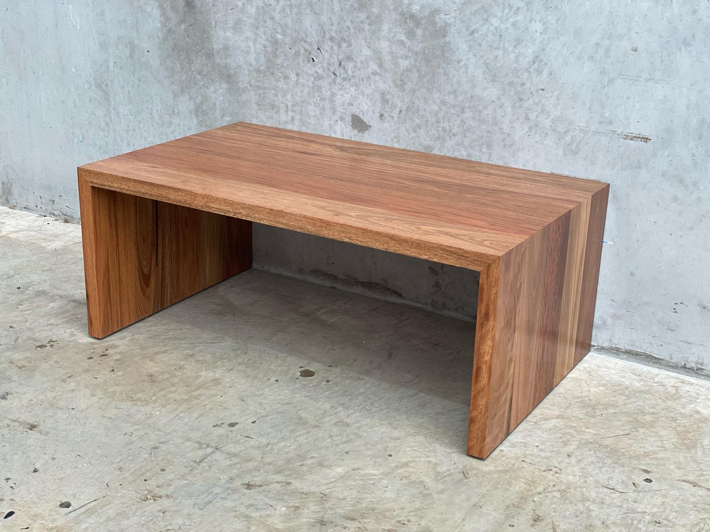 Modern Waterfall Coffee Table, Minimalist Coffee Table, Black Walnut