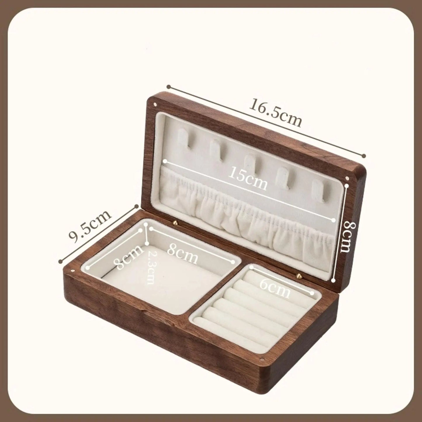 Black Walnut Portable Jewelry Box