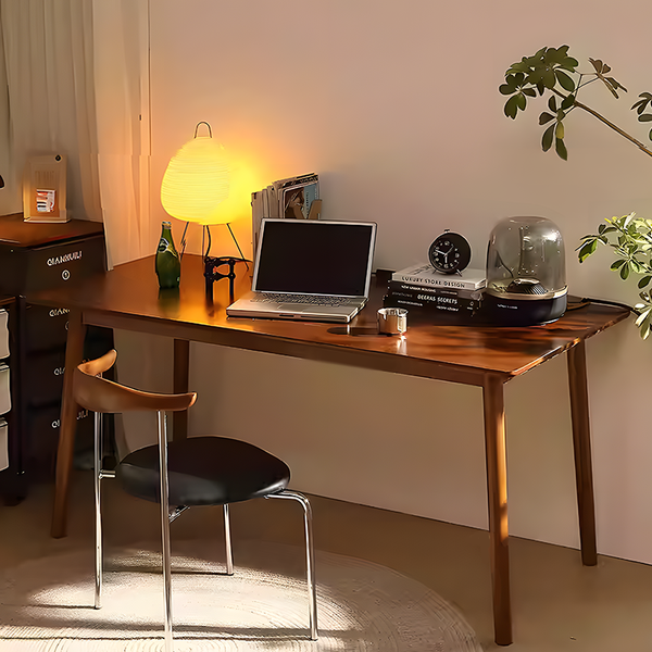 Solid Wood Desk, Home Work Desk, Minimalist Study Desk, Multifunctional Dining Table, Rectangular Wooden Table
