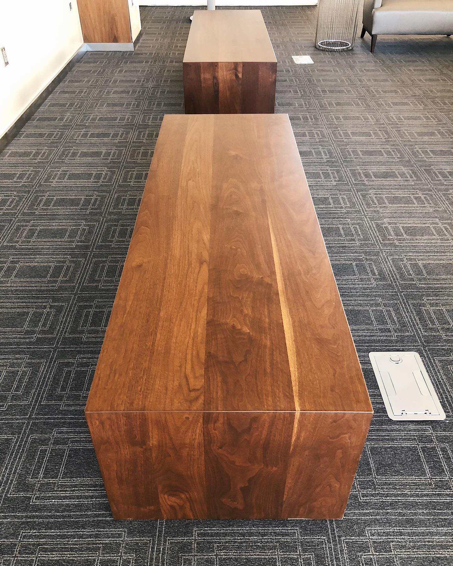 Modern Waterfall Coffee Table, Minimalist Coffee Table, Black Walnut