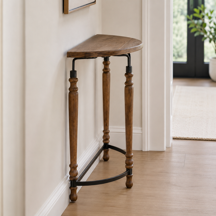 Wooden Demilune Tables Half A Circle Table Half Moon Console Table ...