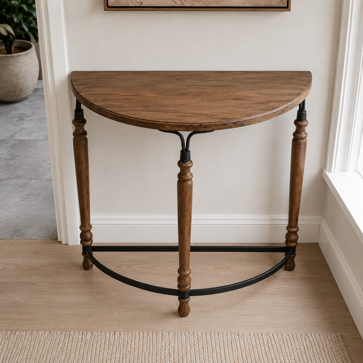 Wooden Demilune Tables Half A Circle Table Half Moon Console Table ...
