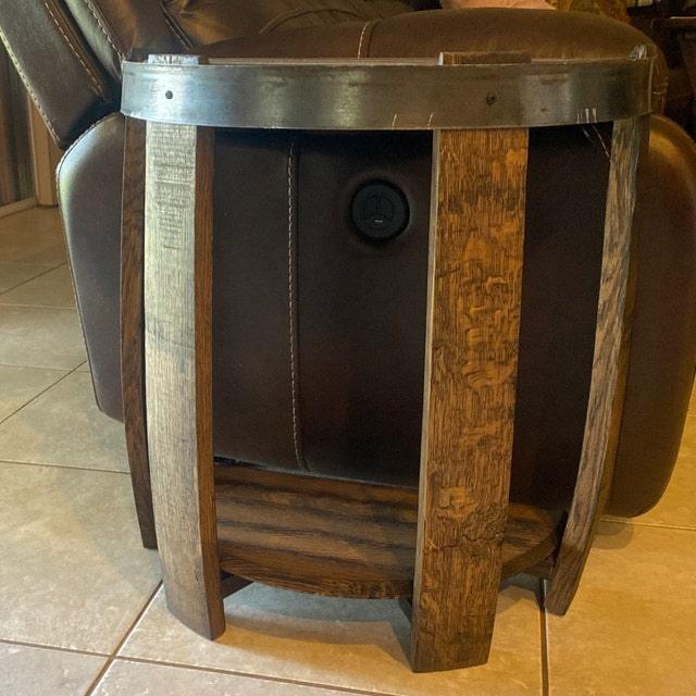 Bourbon Barrel Half End Table - Woodartdeal