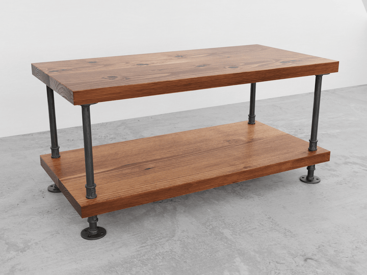 Industrial Pipe and Wood Coffee Table - Woodartdeal