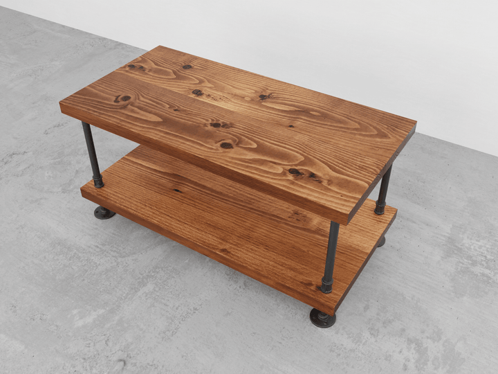 Industrial Pipe and Wood Coffee Table - Woodartdeal