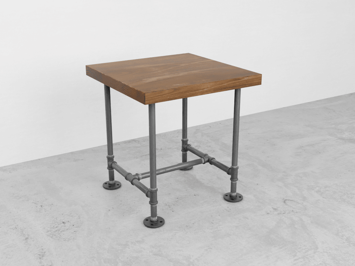 Industrial pipe and wood side table - Woodartdeal