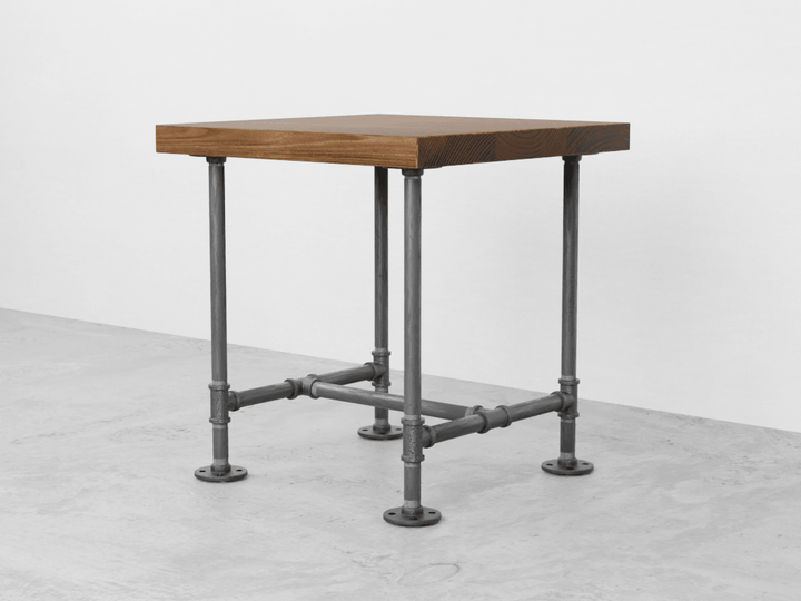 Industrial pipe and wood side table - Woodartdeal