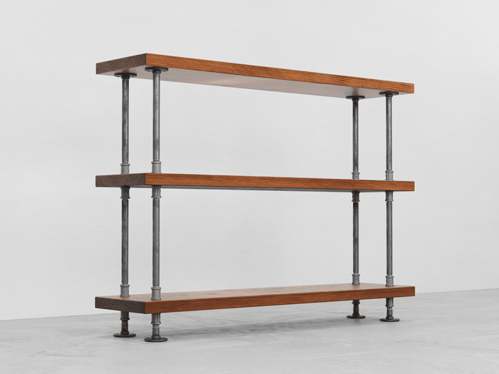 Industrial Style Bookcase, Steel and wood bookcase - 11" Depth - Woodartdeal