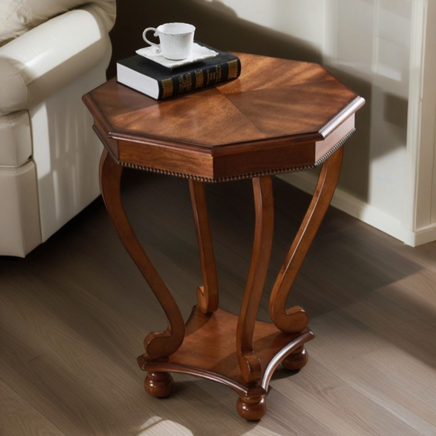 Solid Wood Polygonal Octagonal Telephone Table Creative Sofa Side Table