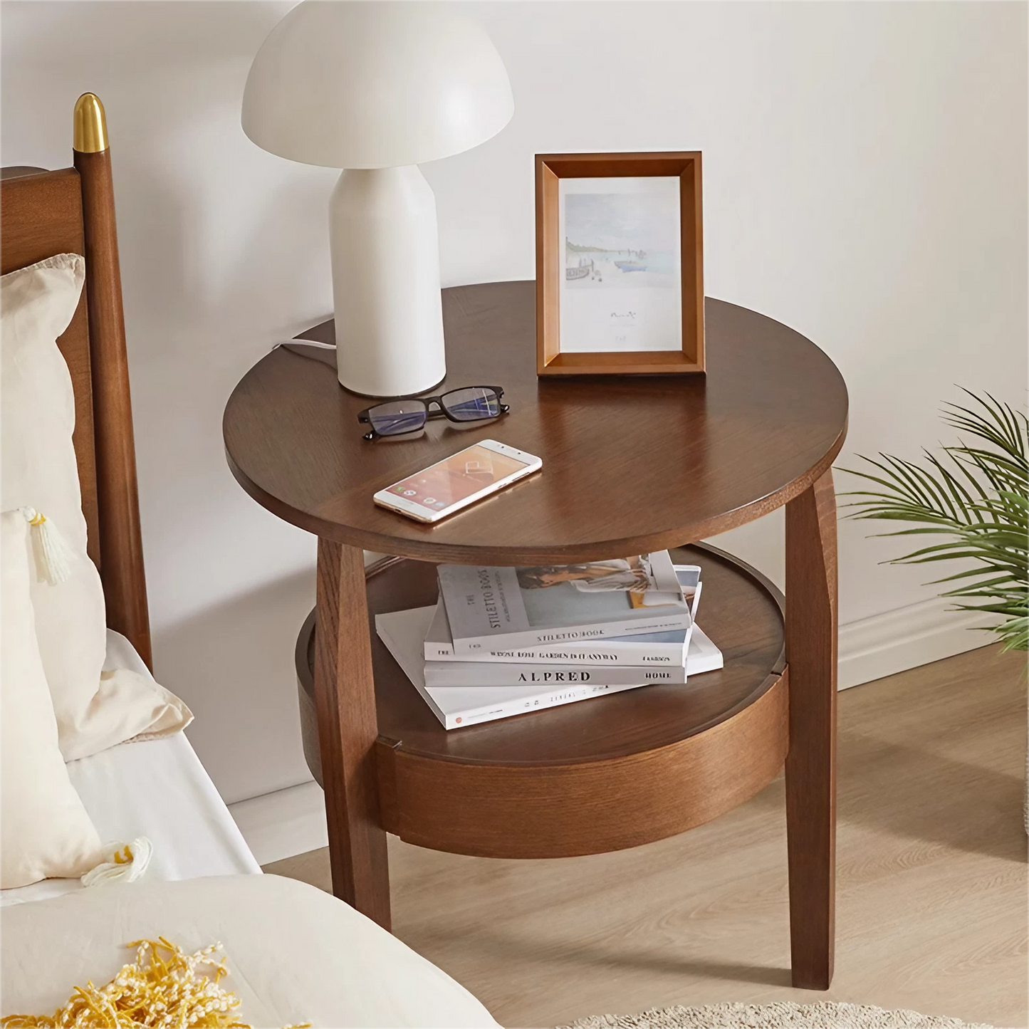 Solid Wood Side Table Tea Table Creative Corner Table With Drawer