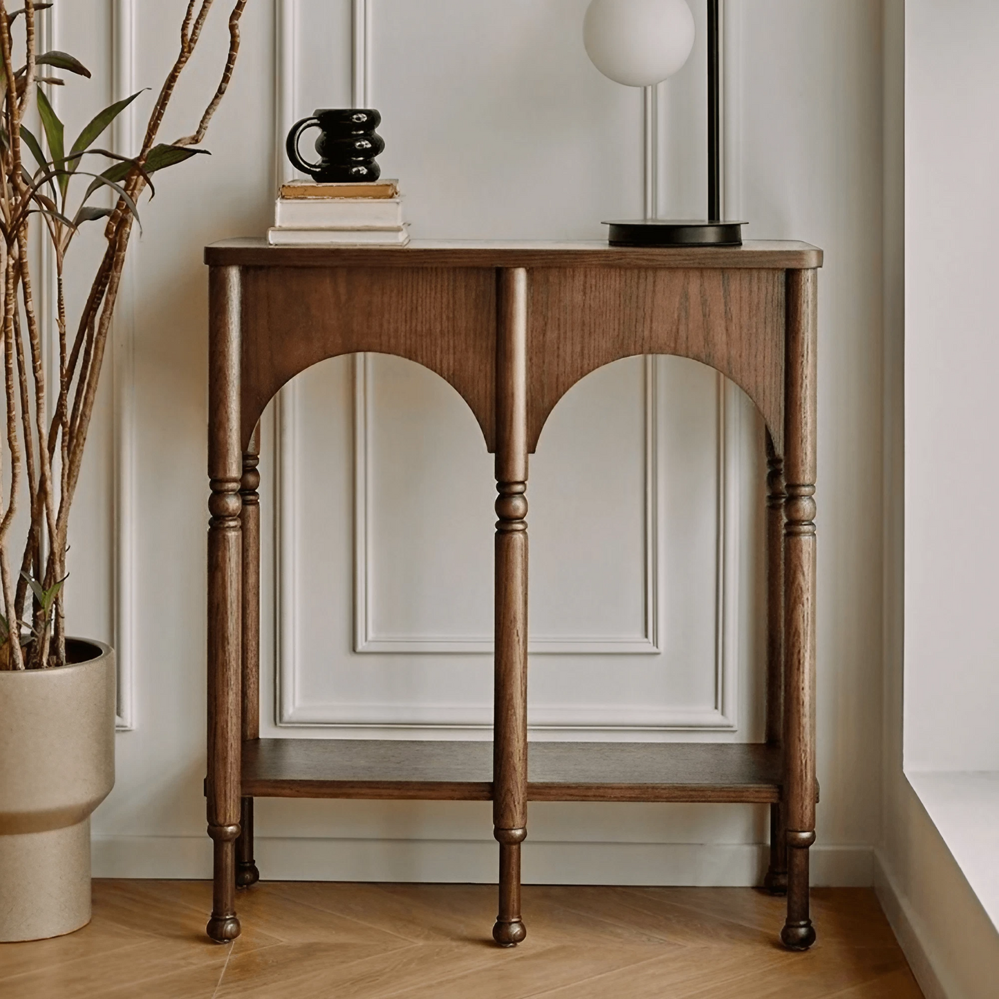 Victorian Entry Way Solid Wood Console Table for Living Room, 31.4"L x 12.5"W x 35.4"H