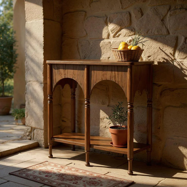 Victorian Entryway Console Table, Solid Wood Light Luxury Living Room Console, 31.4"L x 12.5"W x 35.4"H