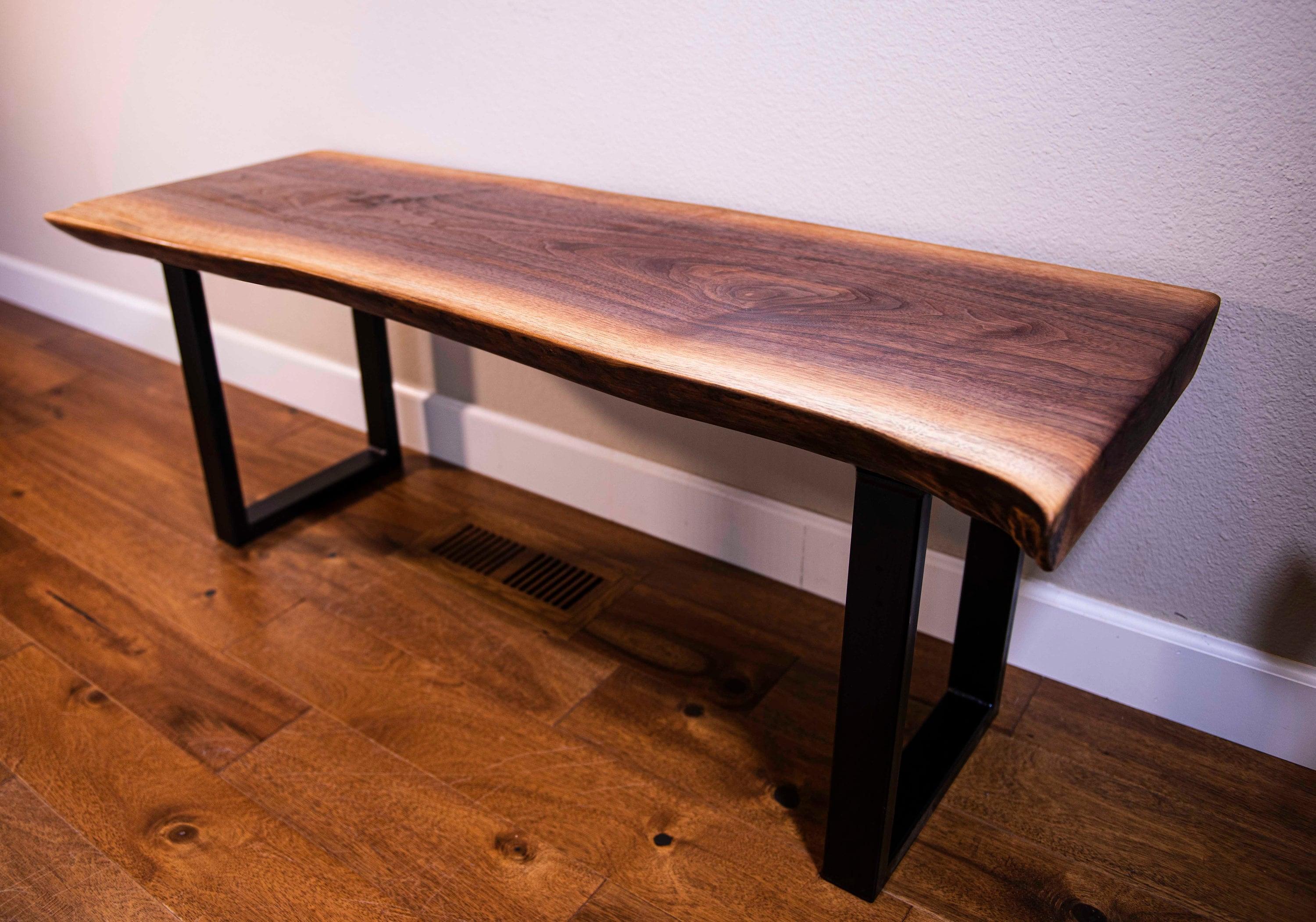 Woodartdeal Live Edge Entryway Bench, Bedroom Bench, Industrial Style ...