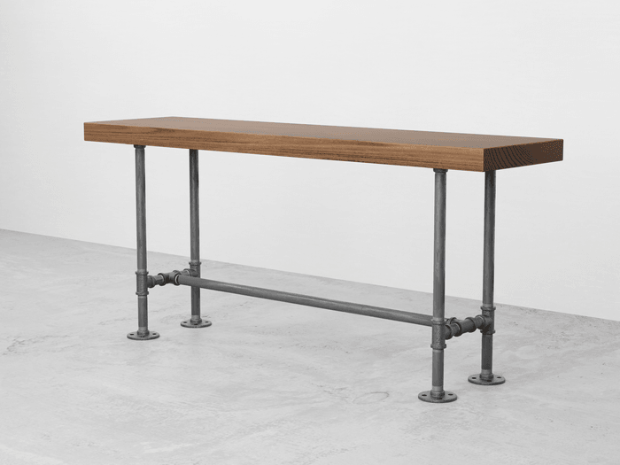 Modern industrial pipe and wood bench, Industrial chic bench - Woodartdeal